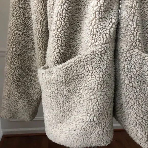 Harris Wallace Oatmeal Teddy Bear Zip Jacket S - Picture 3 of 8